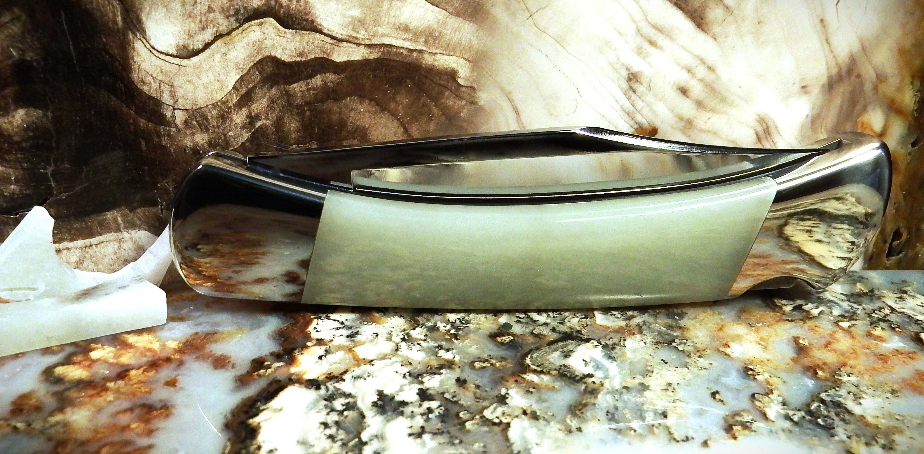 Buck Knife by Michael Hoover, Korean White Jade #4