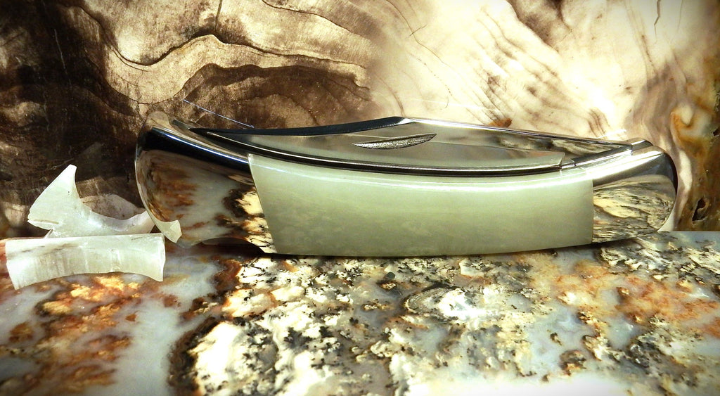 Buck Knife by Michael Hoover, Korean White Jade #4