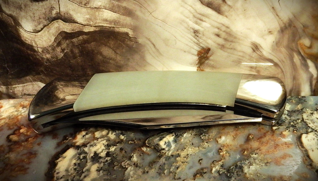 Buck Knife by Michael Hoover, Korean White Jade #4