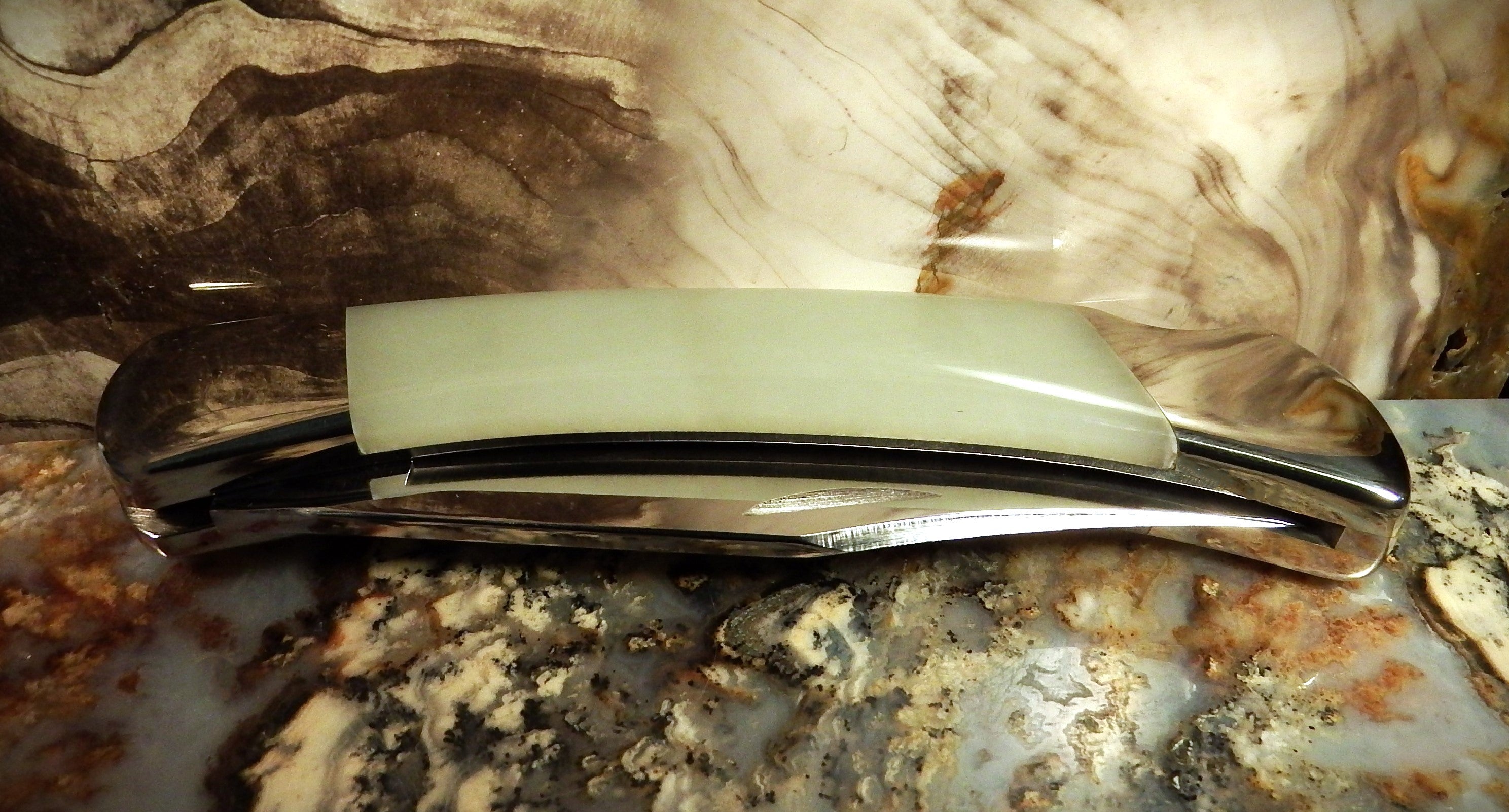 Buck Knife by Michael Hoover, Korean White Jade #4