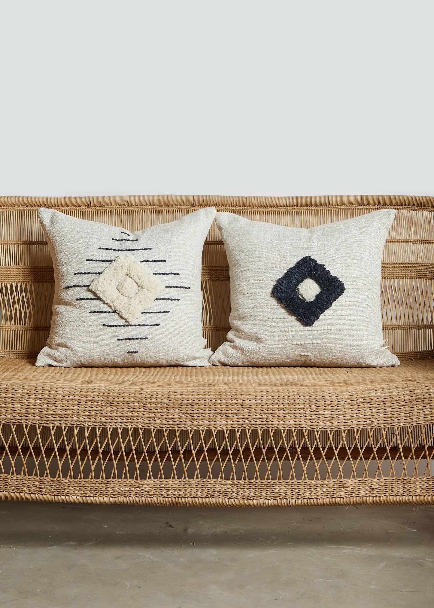 Khanya Throw Pillow in Grey and White