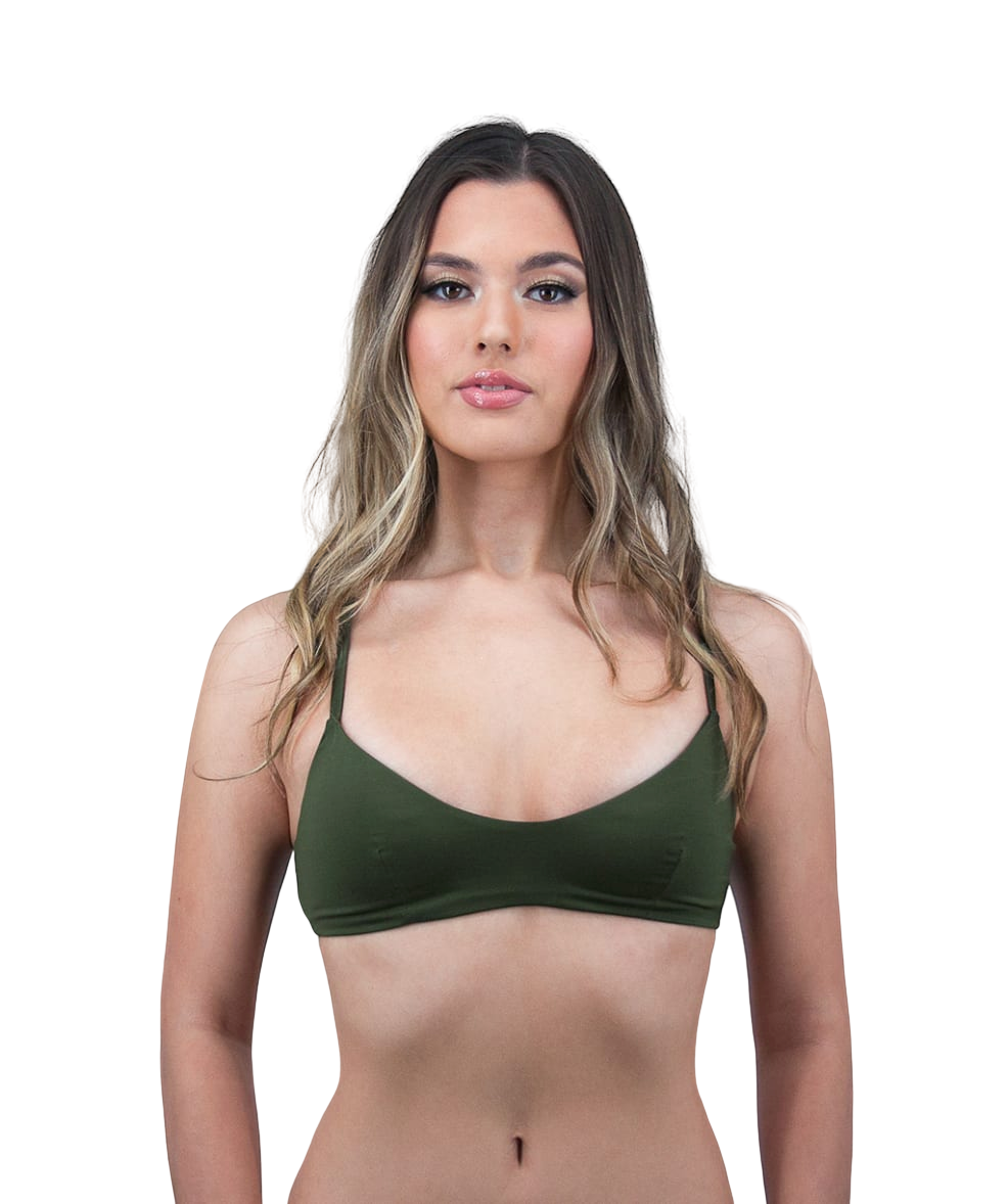 Leilani Forest Green Seamless Bralette Bikini Top 