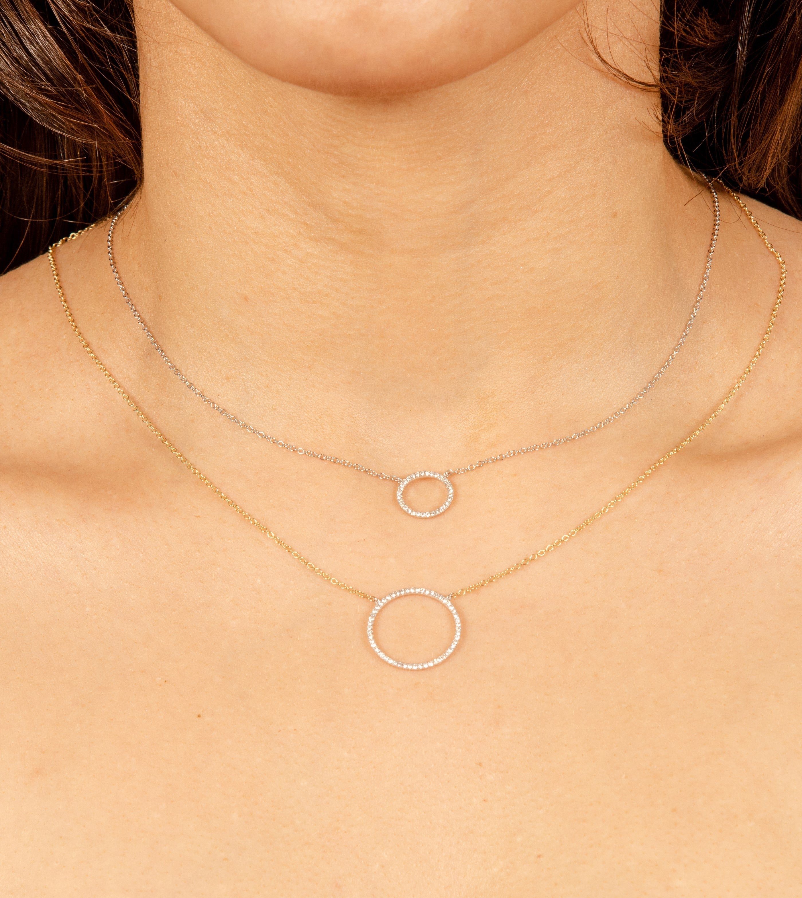 Diamond Open Circle Necklace