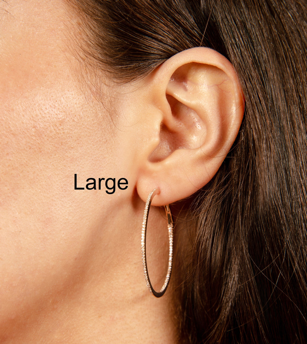 Diamond Slim Hoop Earring