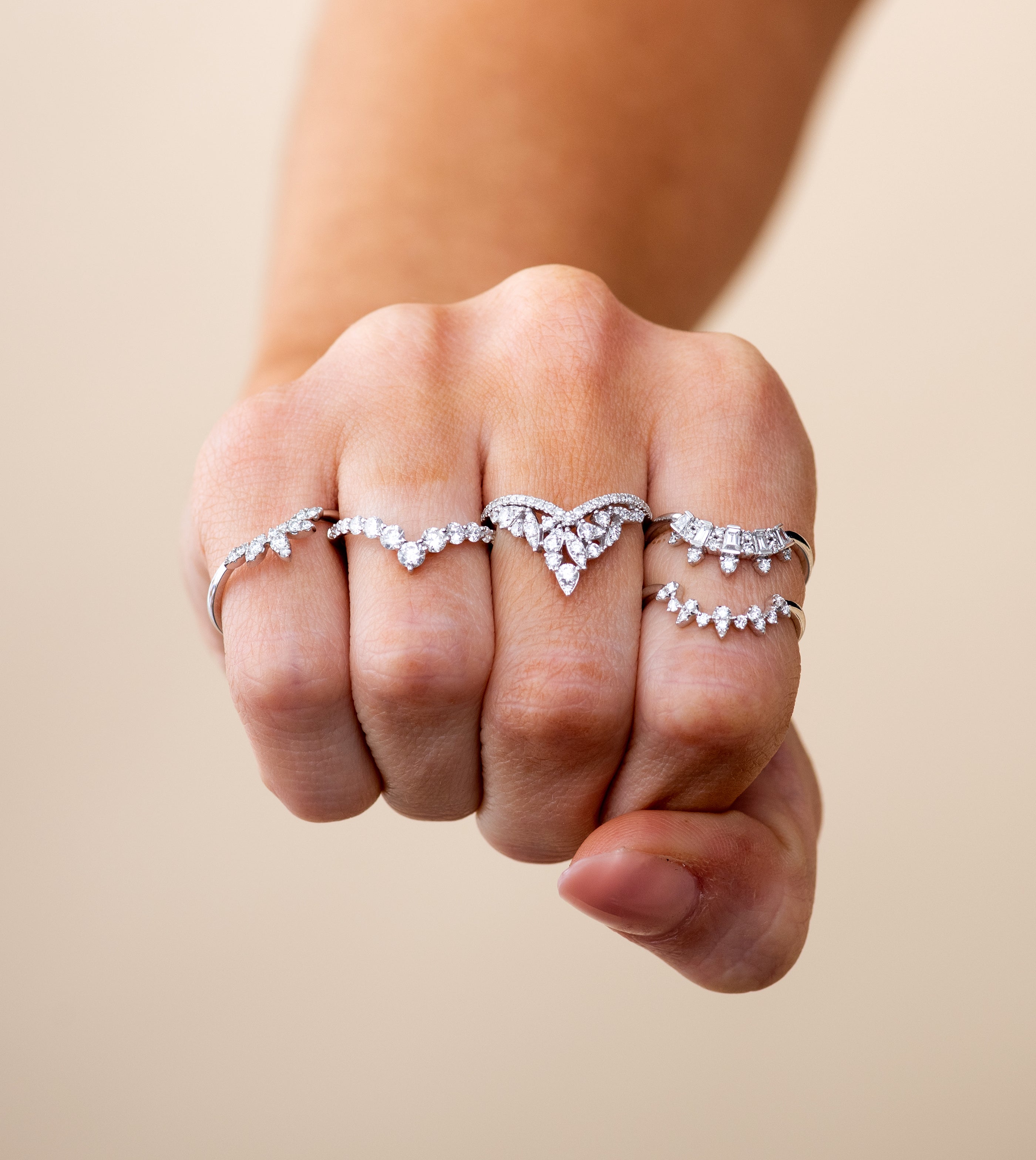 Diamond Marquise Chevron Ring
