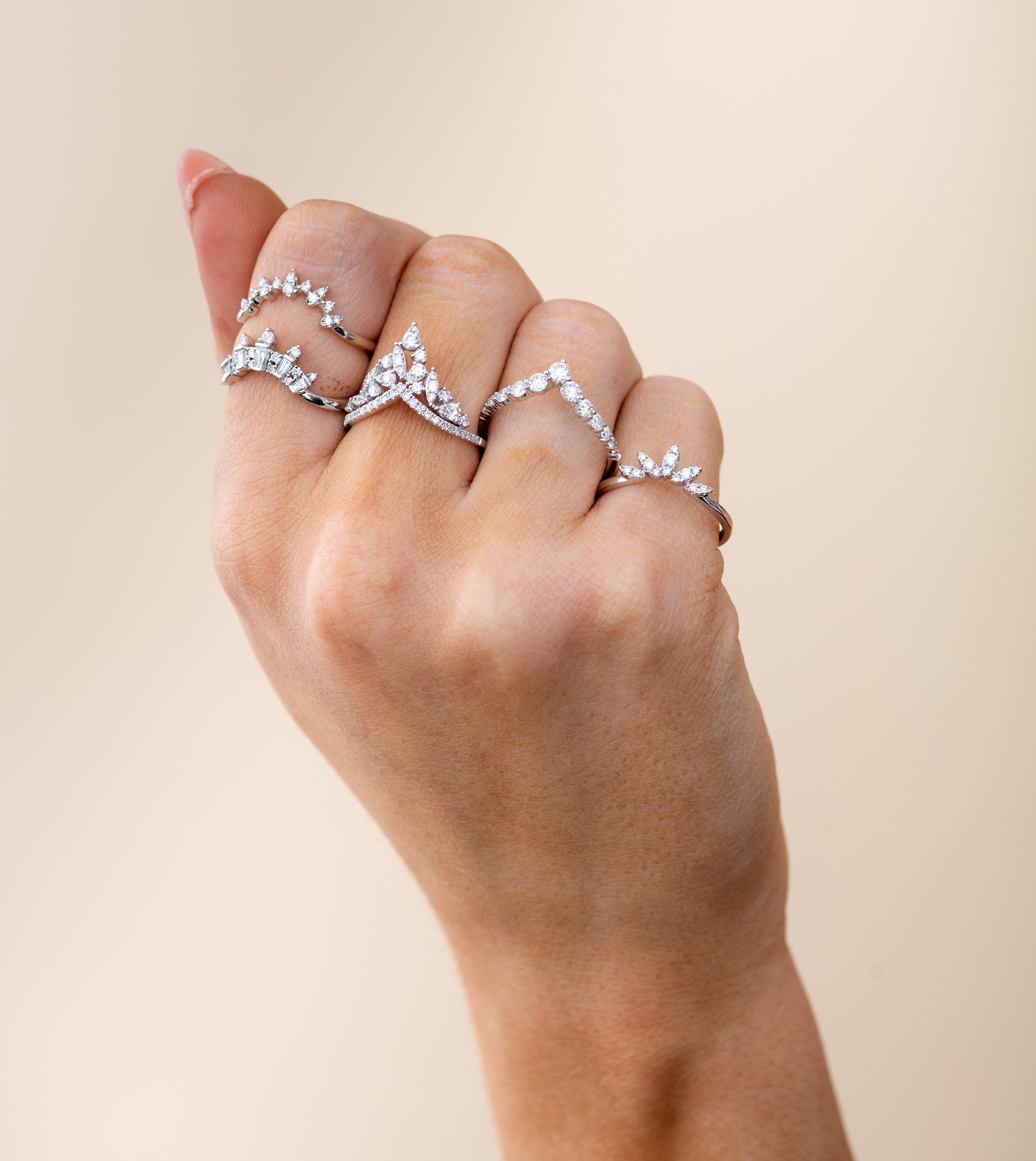 Diamond Marquise Chevron Ring
