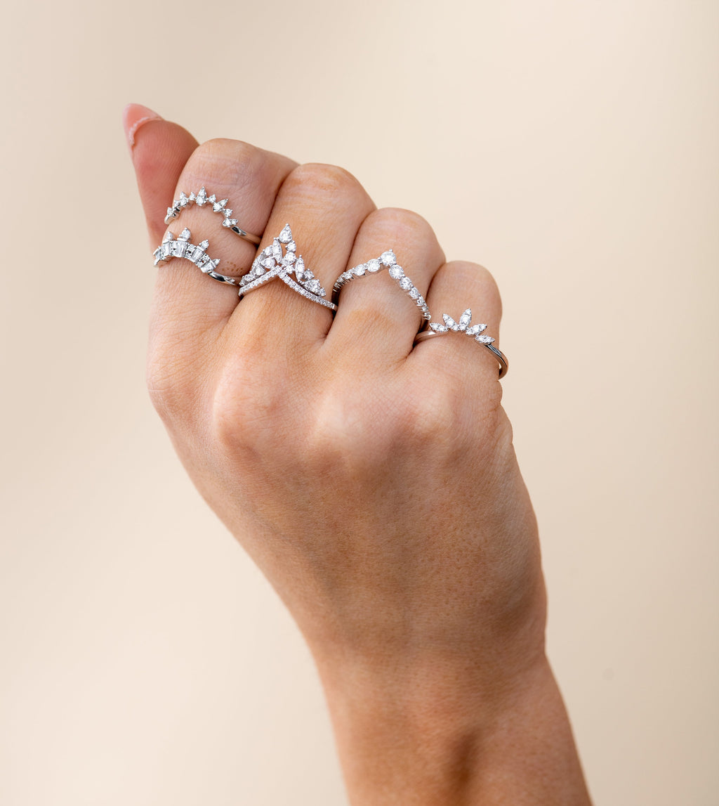 Diamond Baguette Chevron Ring