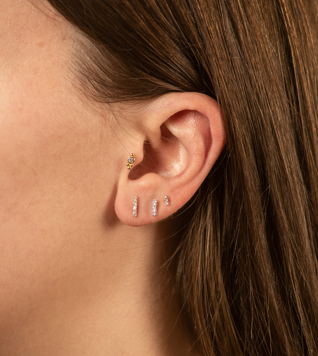 Diamond Bar Stud Earrings