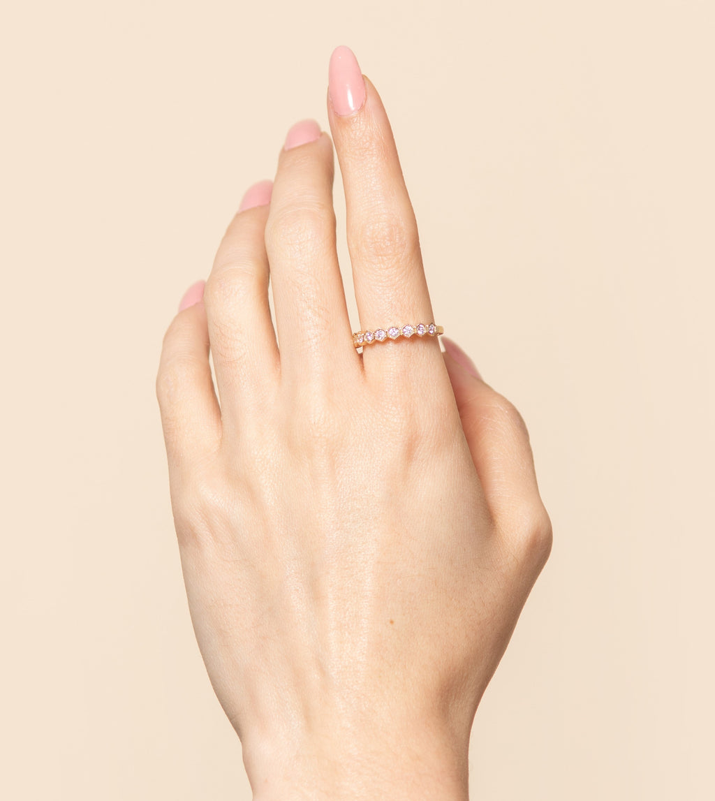 Diamond Hexagon Set Band