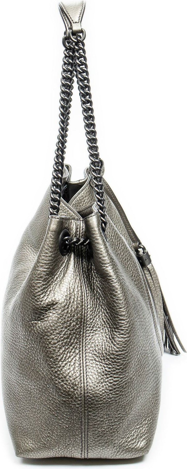 Gucci Soho Chain Tassel Tote Grained Leather