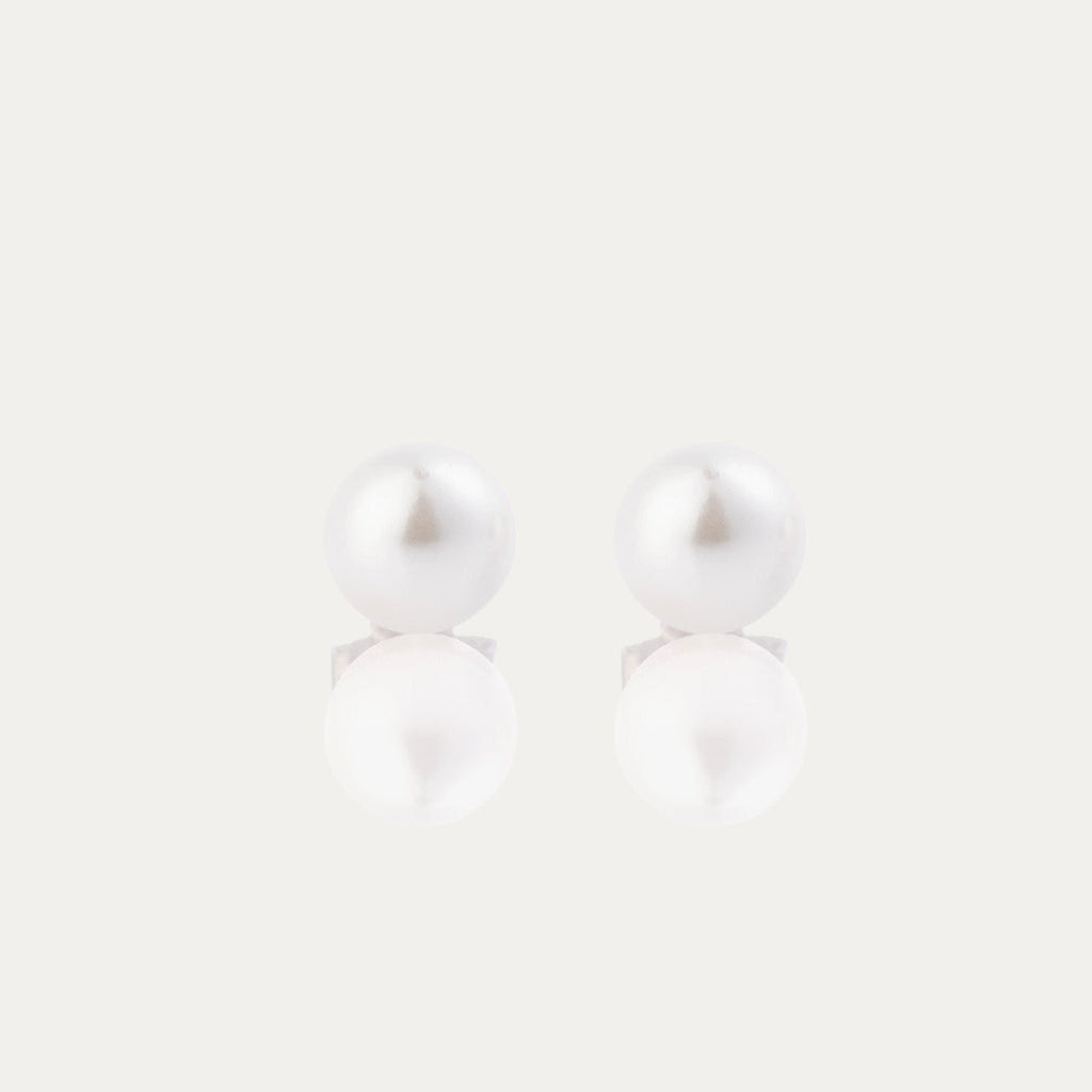 Large Charlotte Pearl Stud Earrings