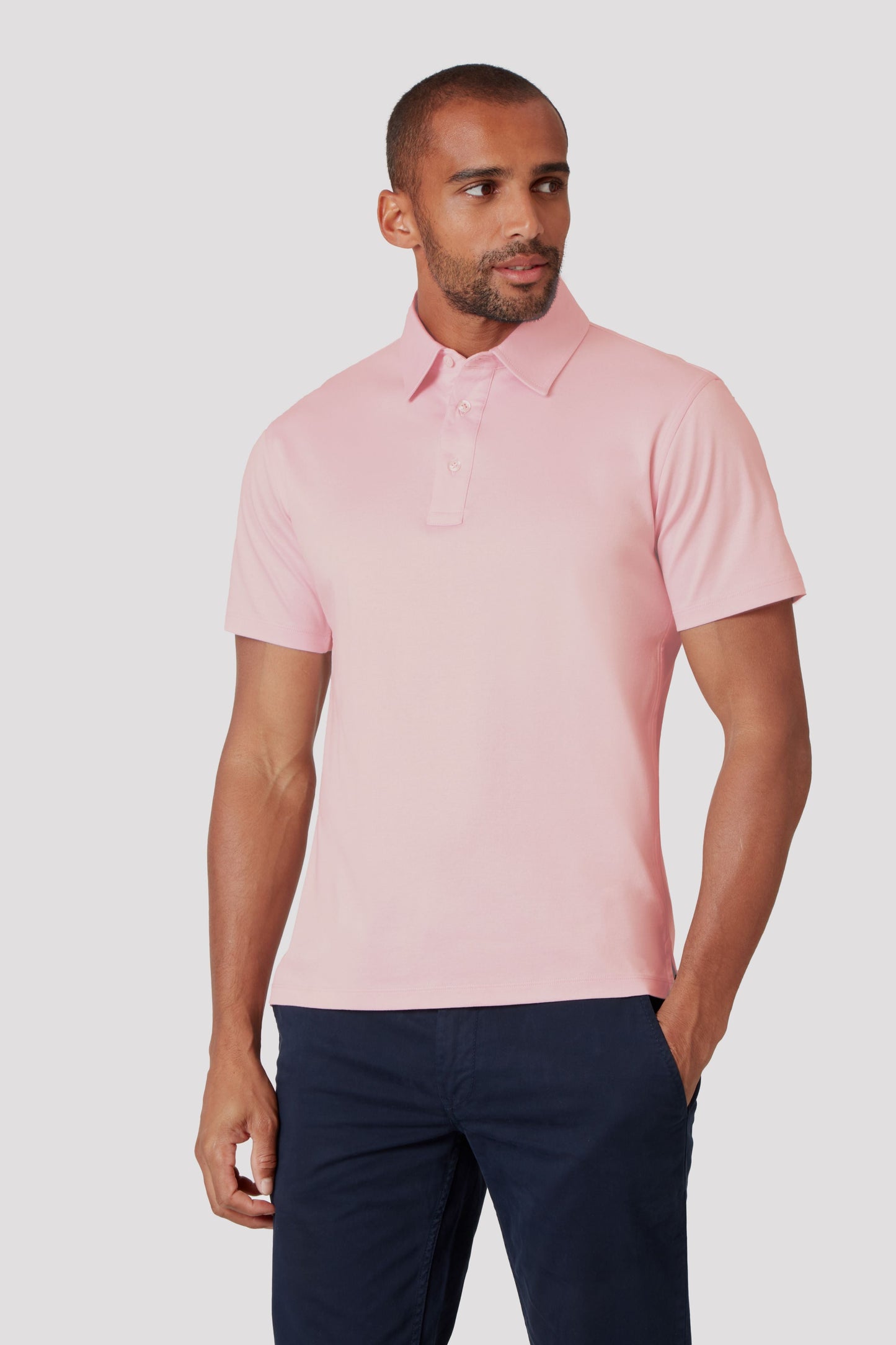 Light Lilac Polo Shirt in Egyptian Cotton