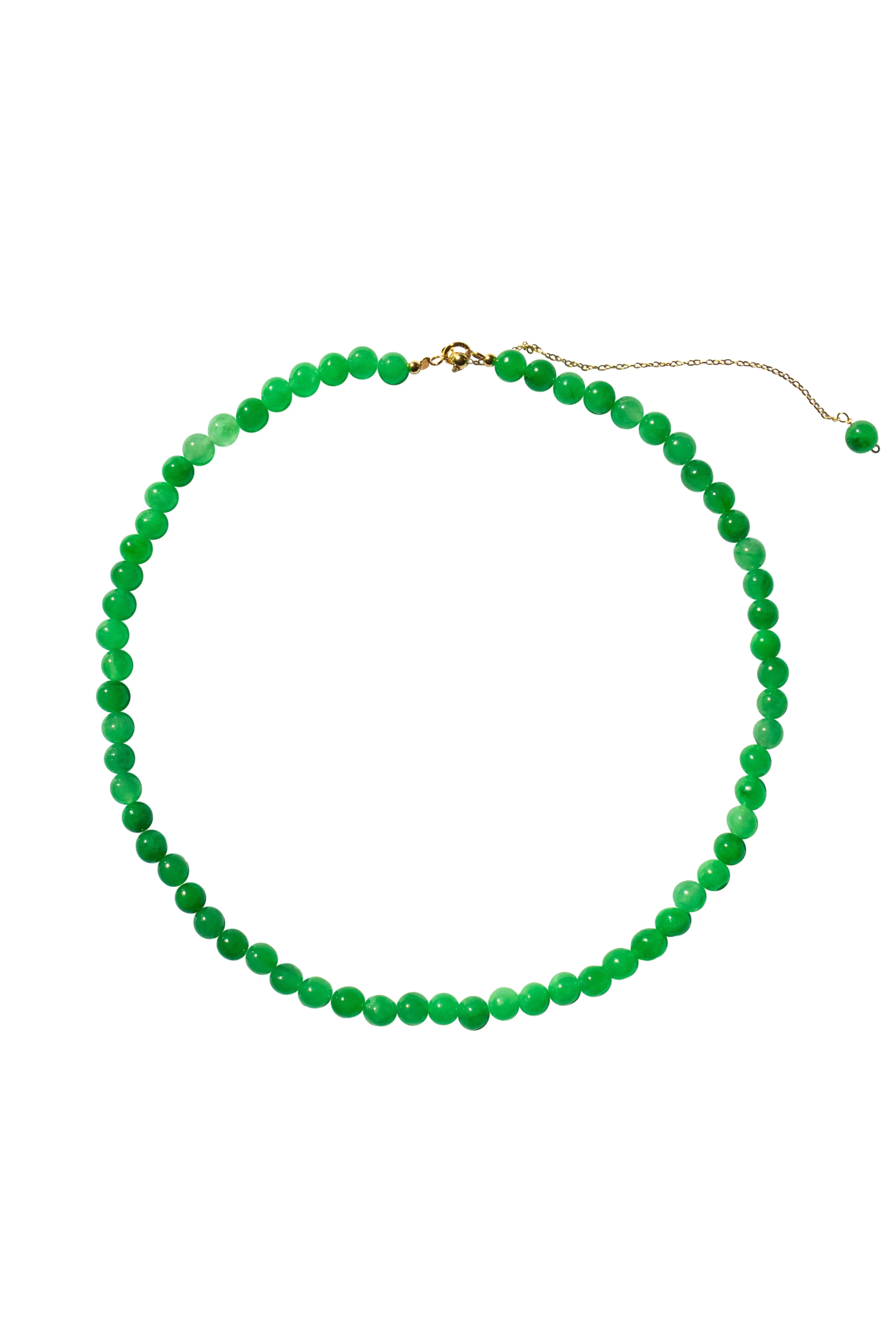 Lime — Green Jade Beaded Necklace