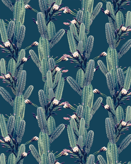 Los Cactus Wallpaper, blue