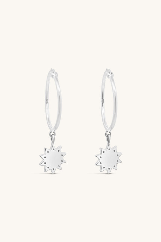 Luster Hoop Earrings - Silver