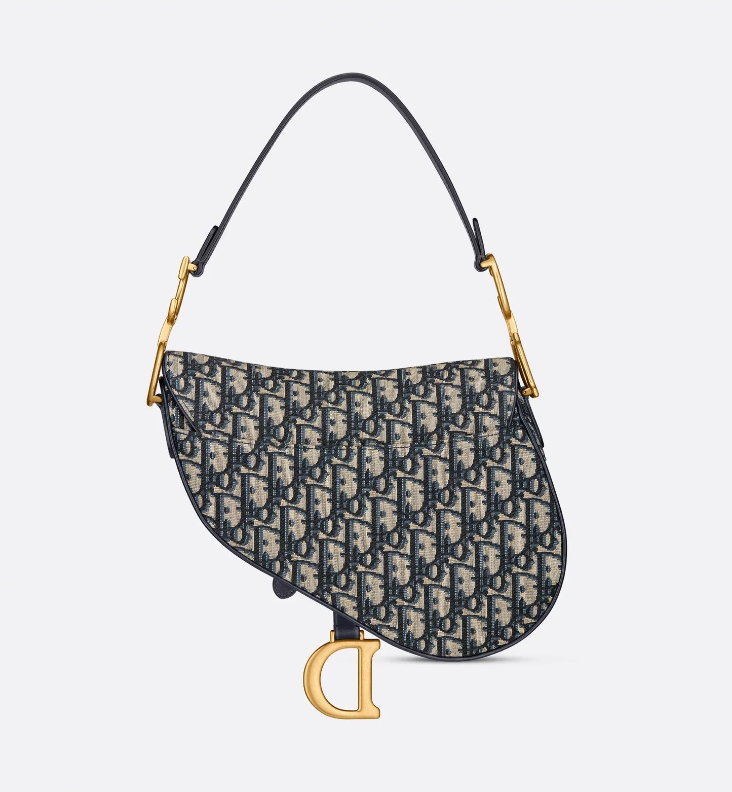 Saddle Bag with Strap Blue Oblique Jacquard