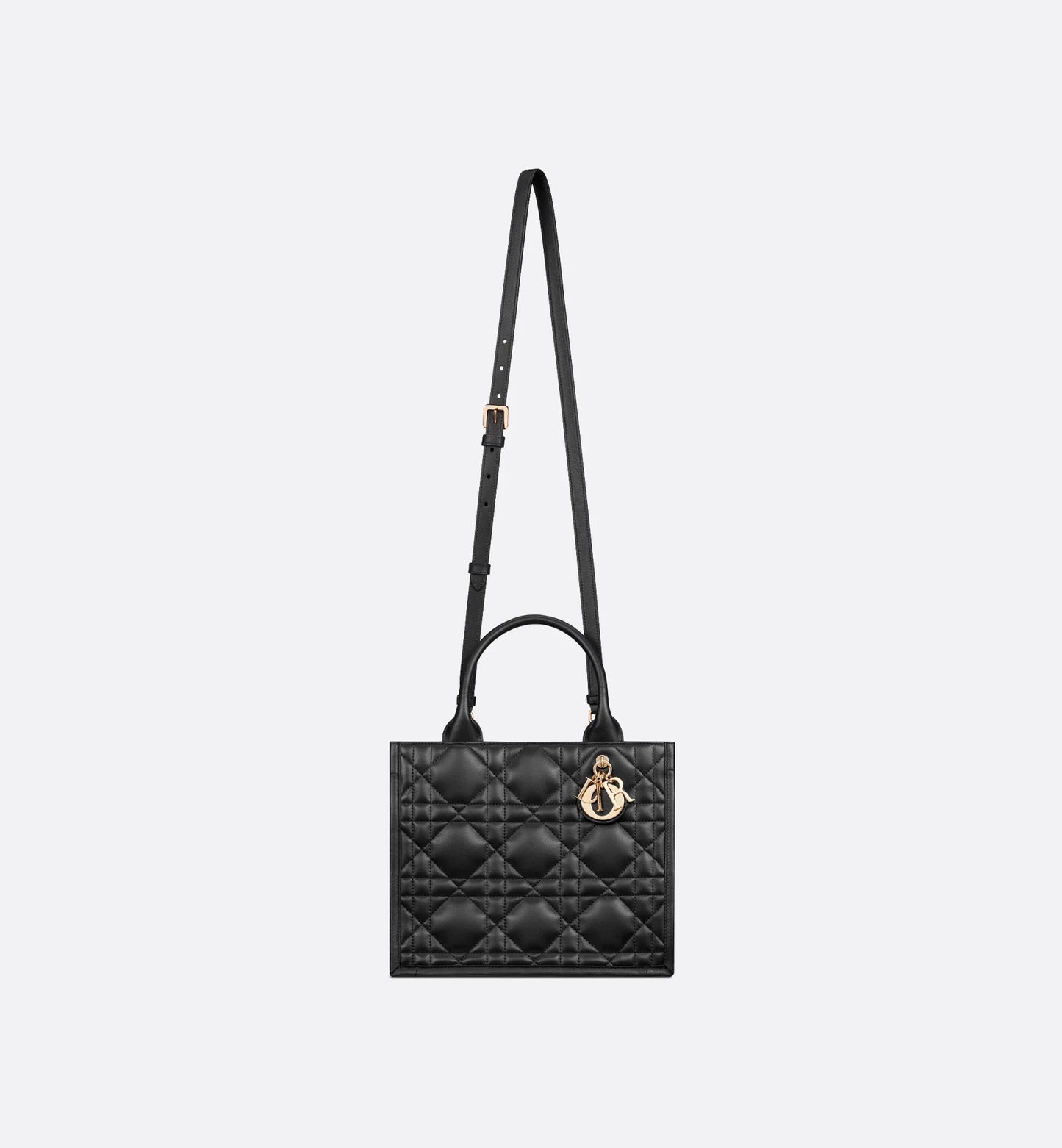 Small Dior Book Tote Black Macrocannage Calfskin