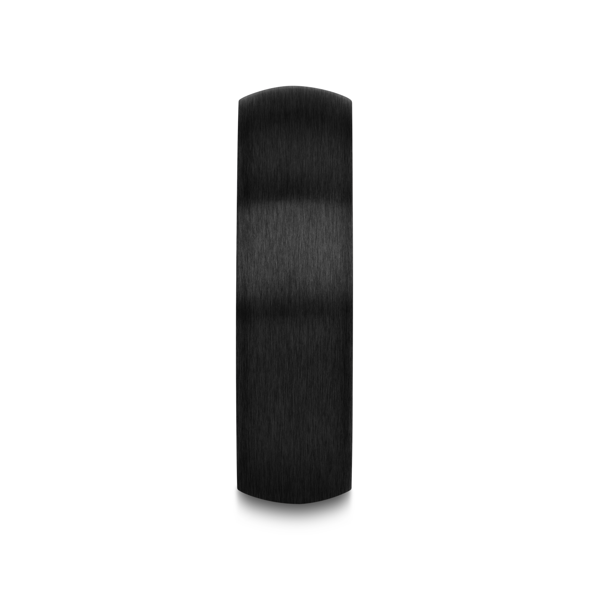 MARAUDER Domed Brushed Finish Black Titanium Men’s Wedding Band - 6mm & 8mm