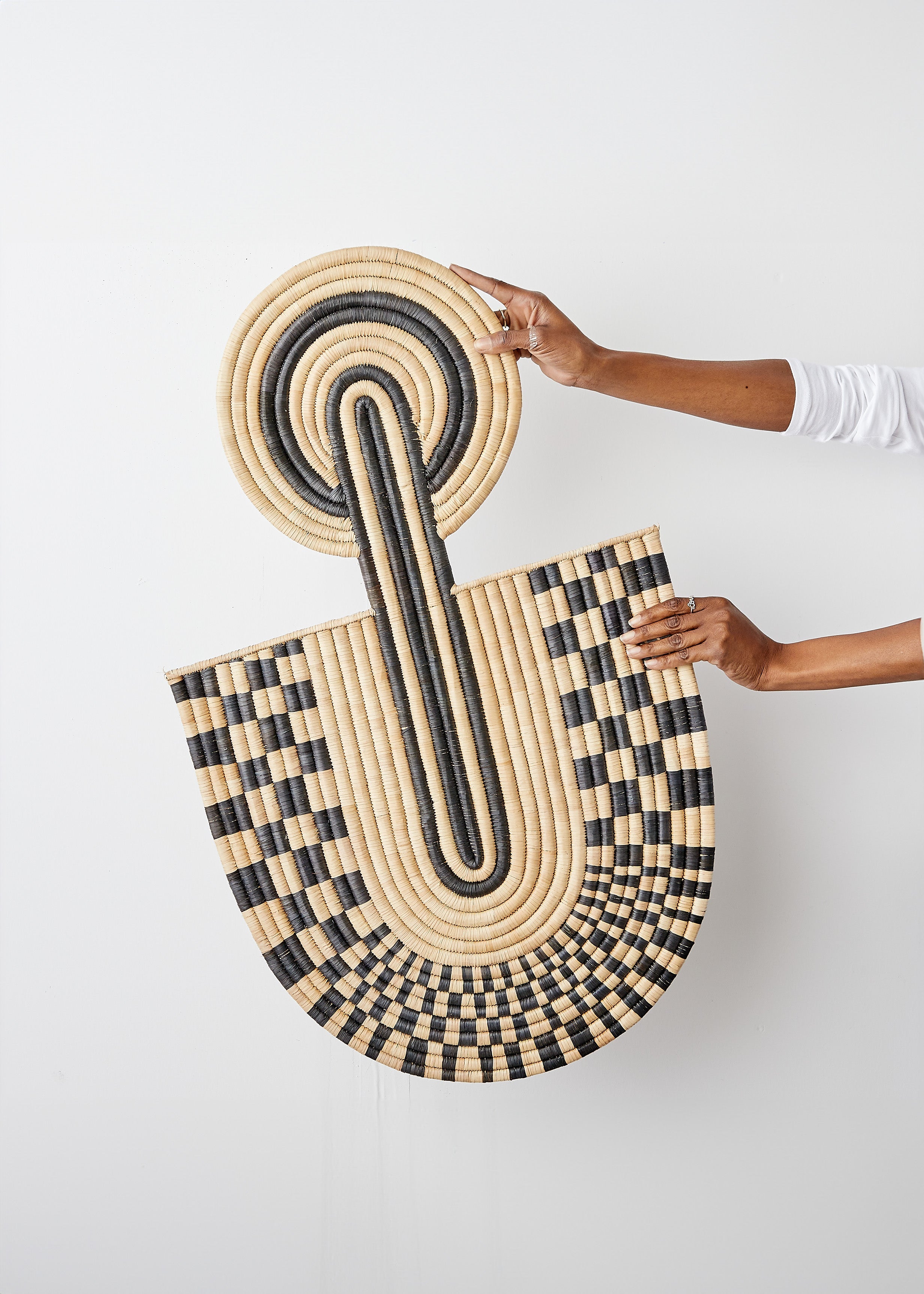 Maravi Patterned Black & Natural Woven Wall Art