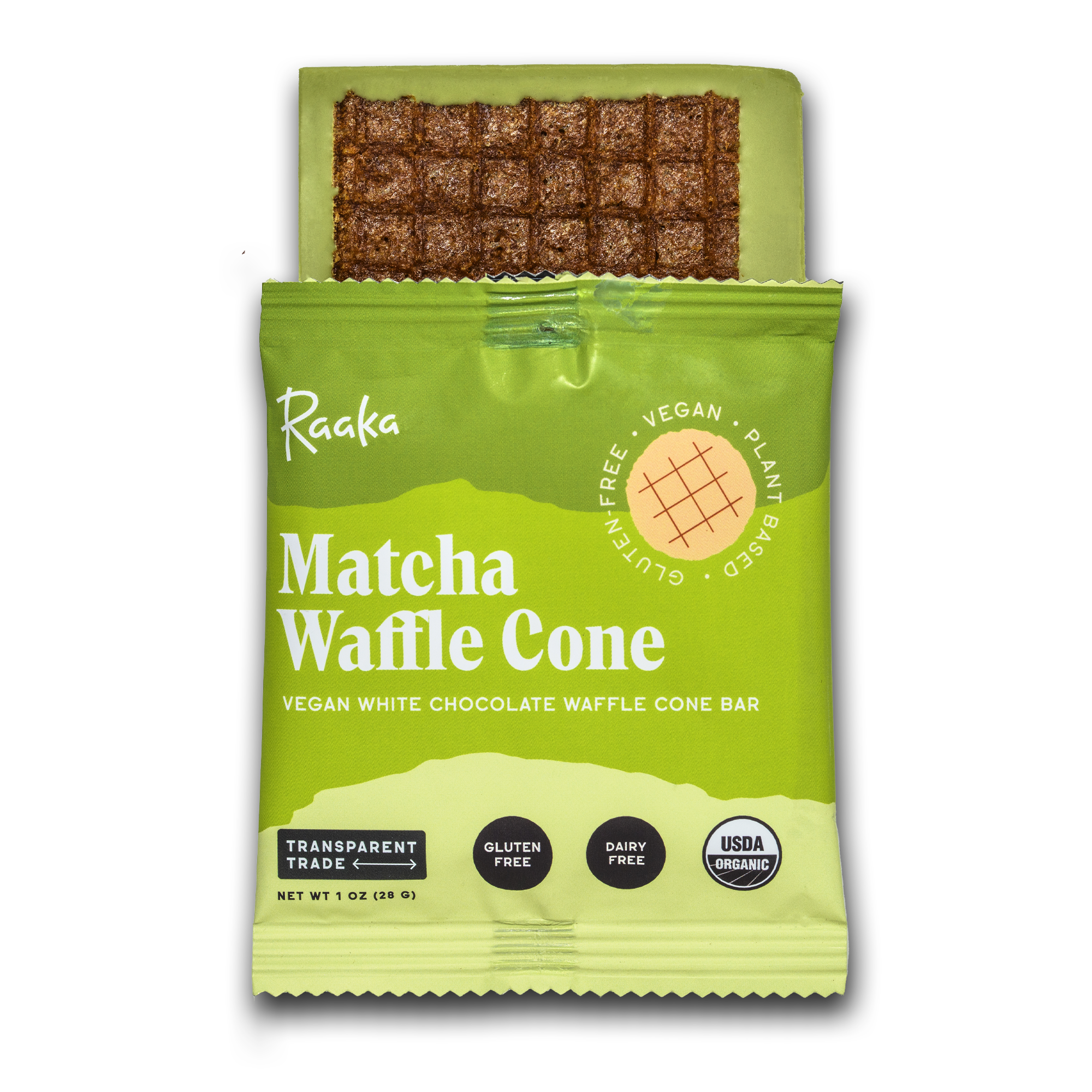 Matcha Waffle Cone Bar - Raaka Chocolate