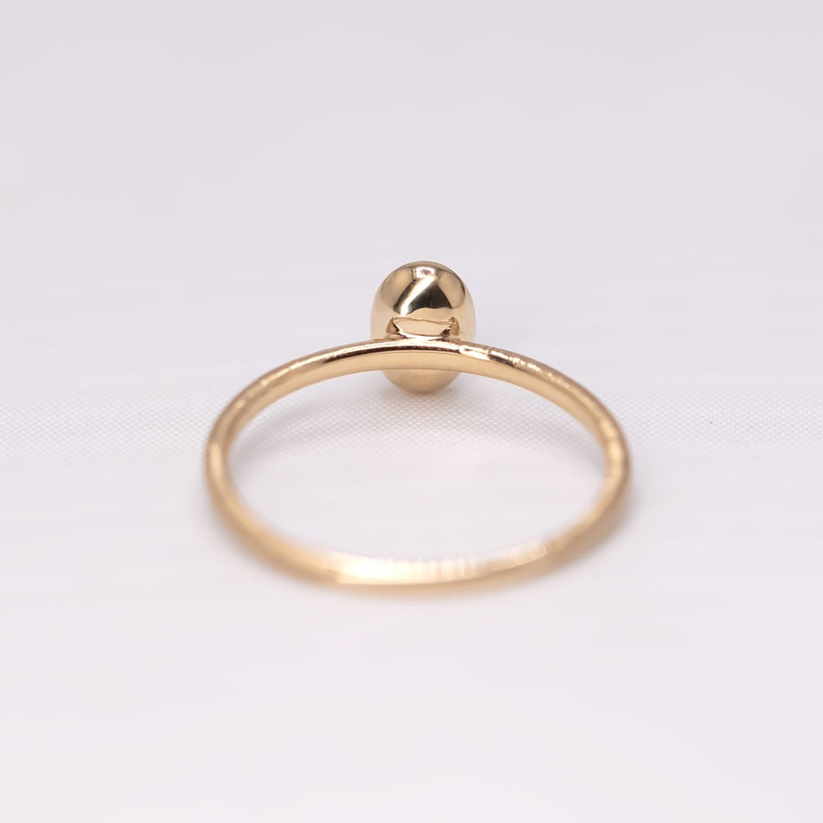 Matte Finish Engagement Ring Crystal Opal Diamond 14K Yellow Gold