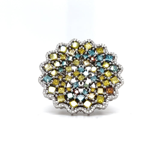 Multi Color Diamond Cocktail Ring