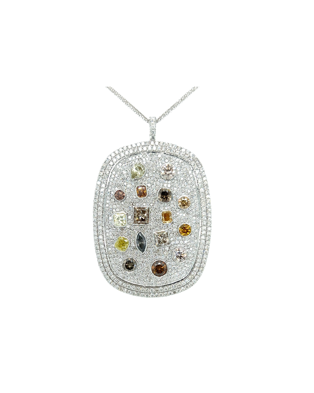 Multi Color Diamond Pendant
