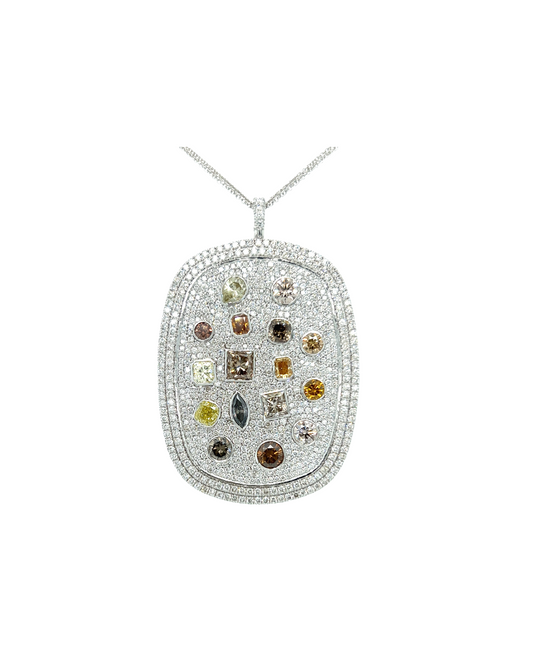 Multi Color Diamond Pendant