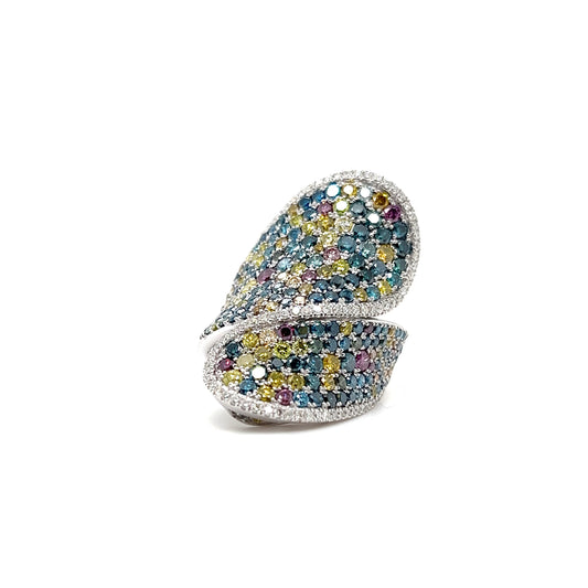 Multi Color Diamond Wrap-Around Ring