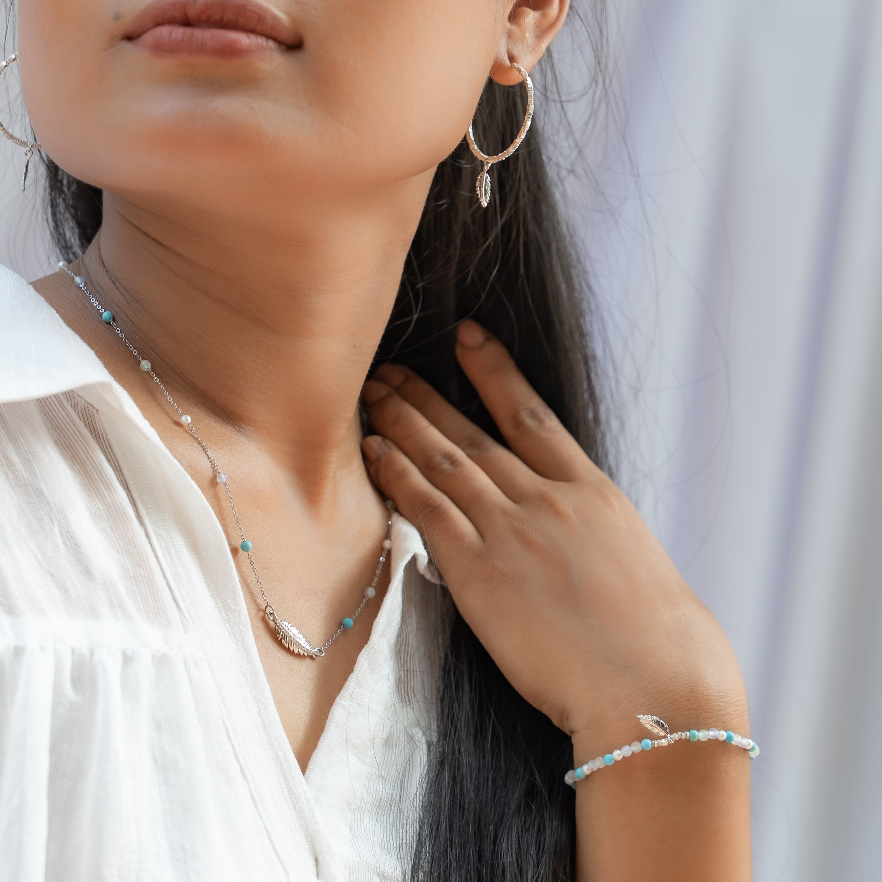 Song of Celebration Feather Beaded Necklace