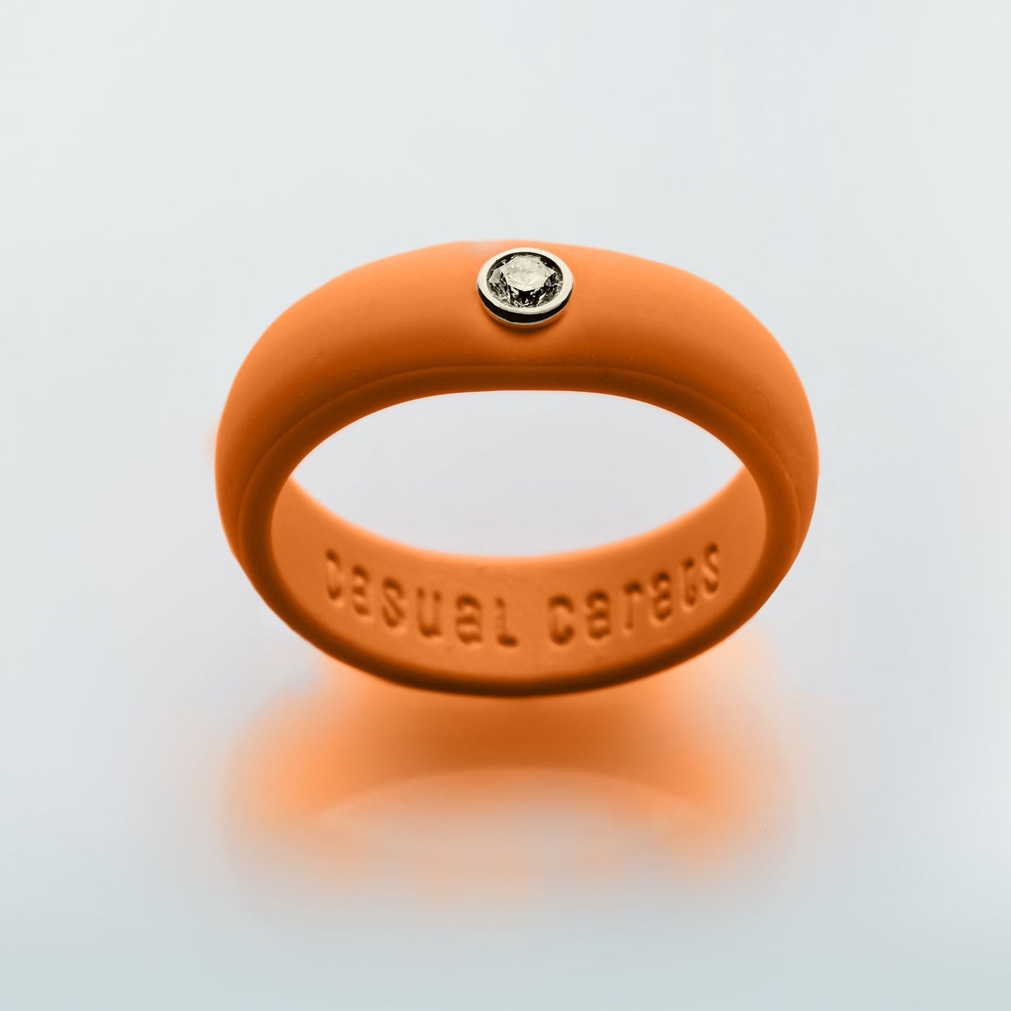 Burnt Orange Diamond Silicone Ring