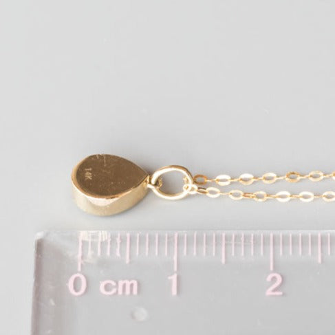 Geometric Pear Shaped Australian Doublet Opal Pendant 14k Yellow Gold