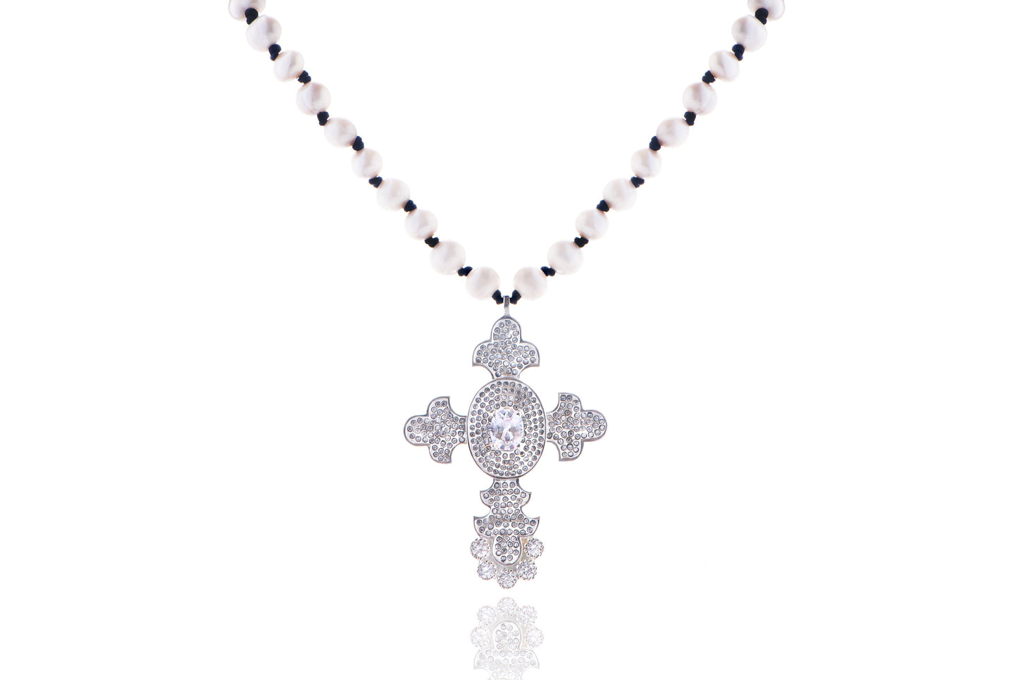 Silver Sultan Cross Necklace