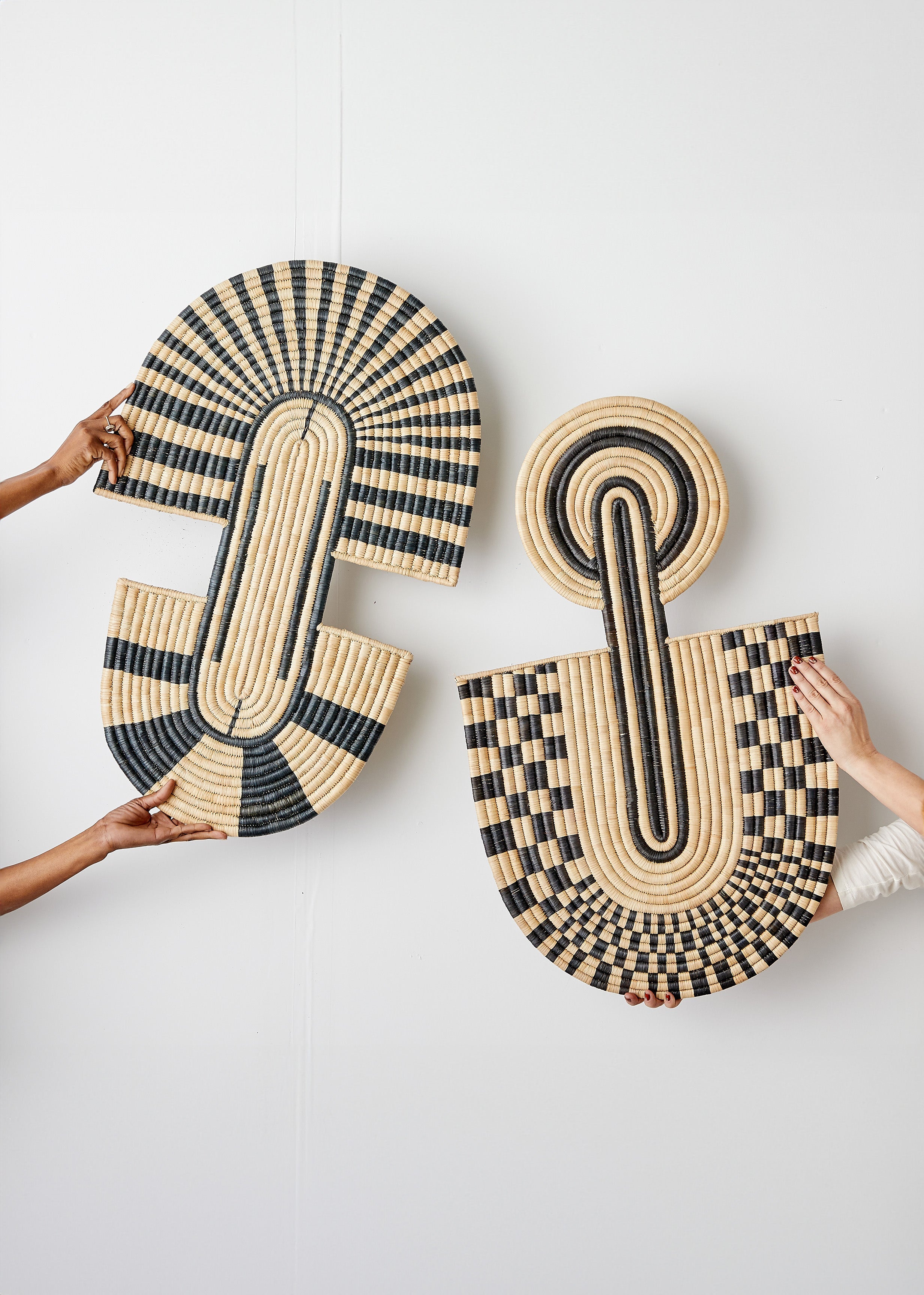 Maravi Patterned Black & Natural Woven Wall Art