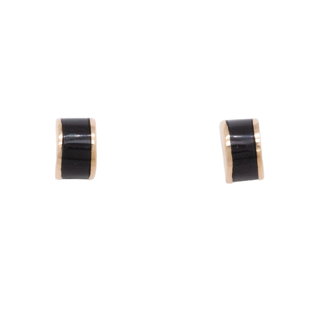 Luna Stud Earrings - Black Jade