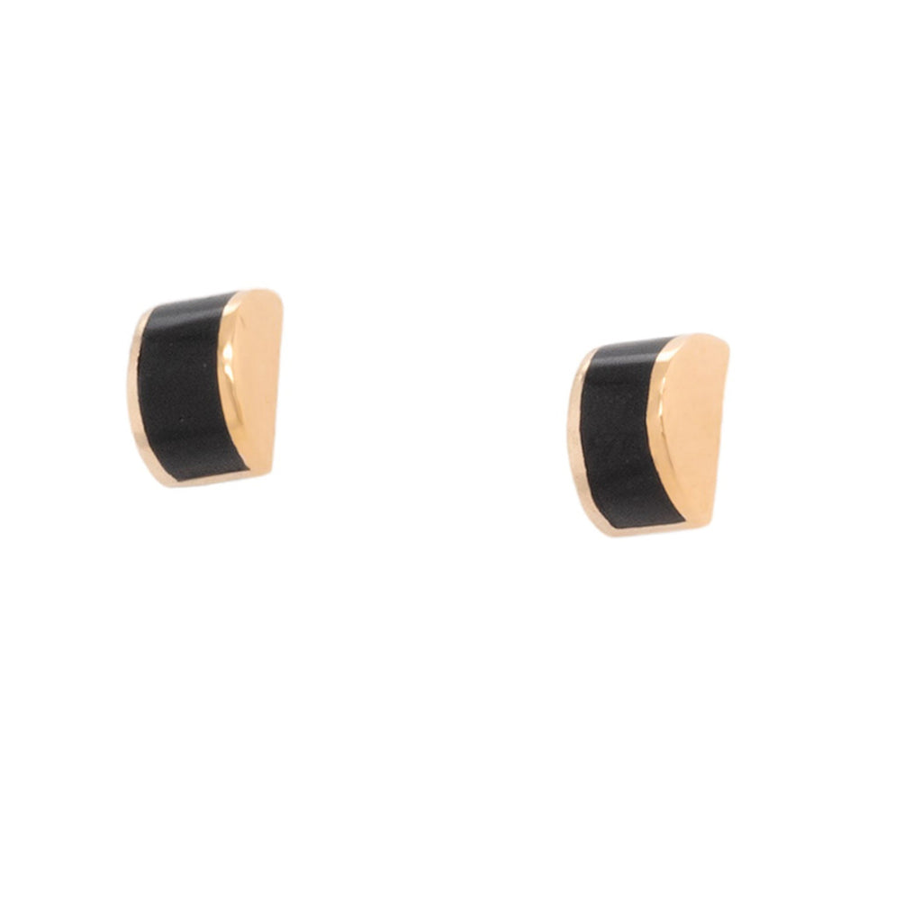 Luna Stud Earrings - Black Jade
