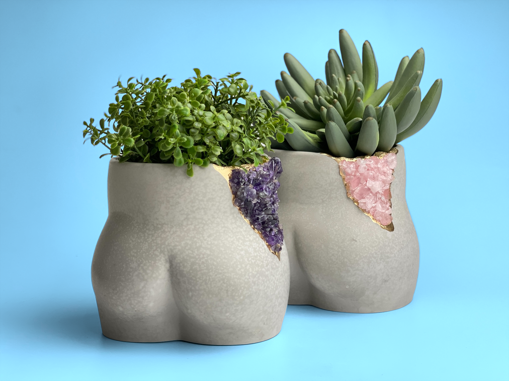 Rose Quartz Butt Planter