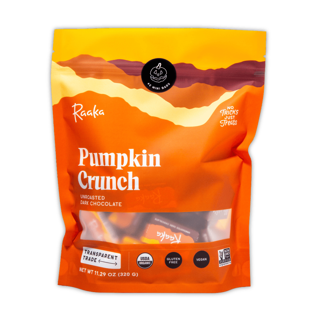 Raaka Pumpkin Crunch Minis Chocolate Bars