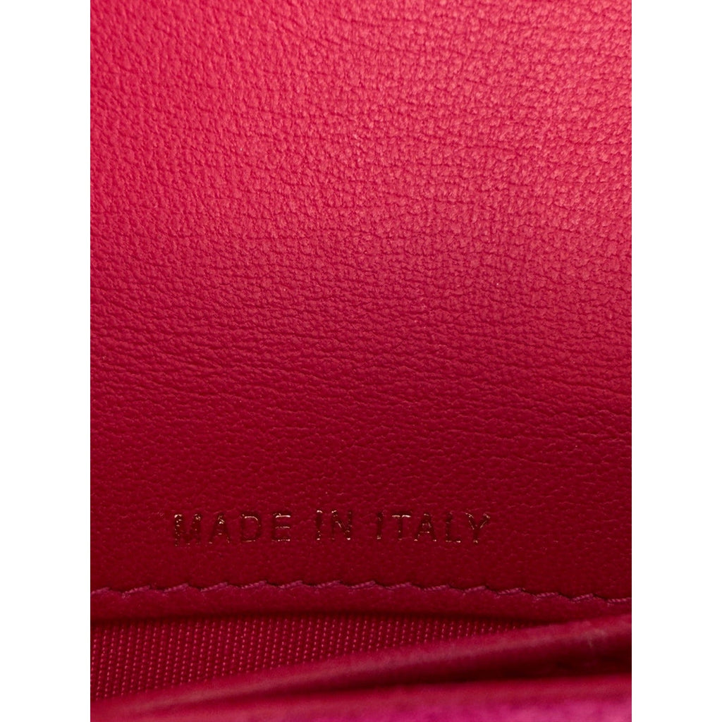 Chanel Velvet Quilted Timeless Fuchsia Wallet on a Chain Clutch Bag