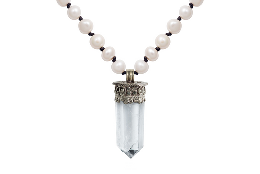 Quartz and Tibetan Silver Necklace