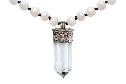 Quartz and Tibetan Silver Necklace