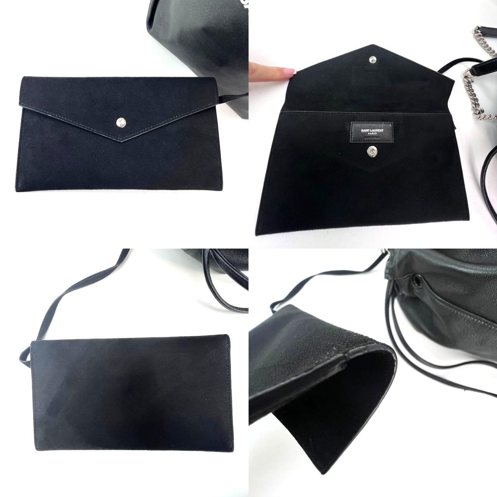 Saint Laurent Lambskin Teddy Drawstring Sac Bucket Bag