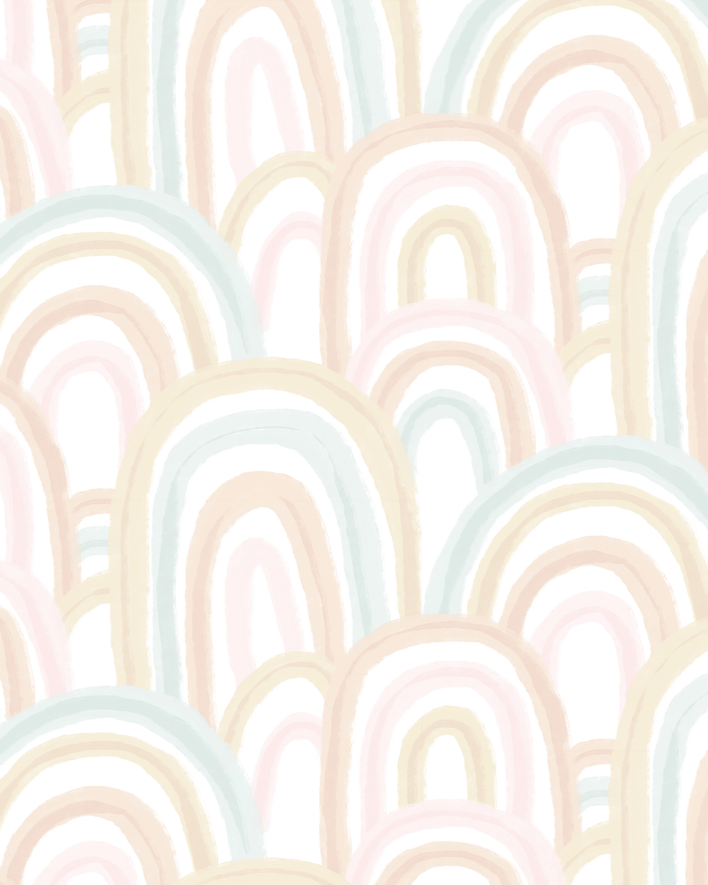 Rainbow Wallpaper, blue and blush