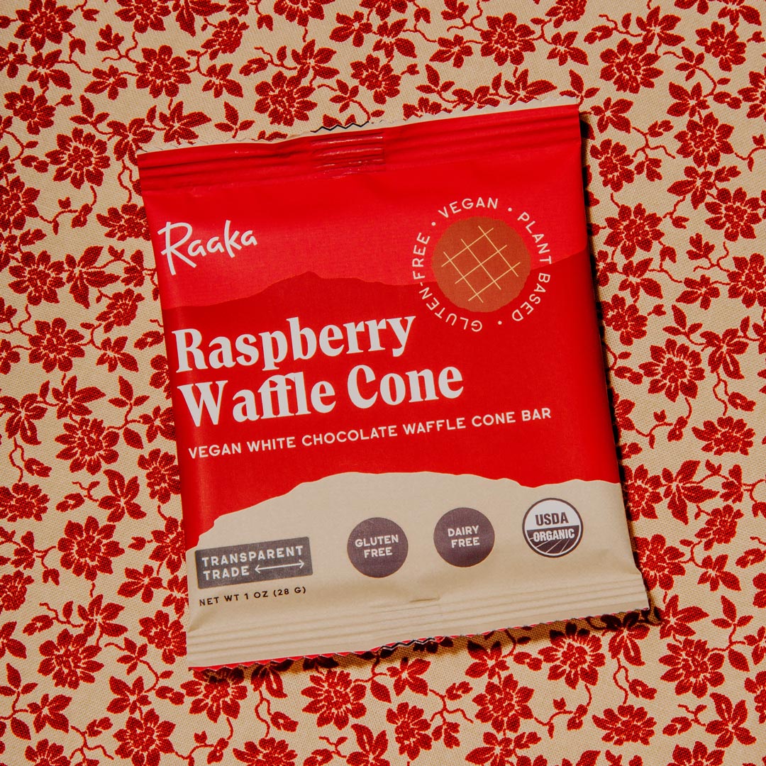 Raspberry Waffle Cone (Box of 10) - Raaka Chocolate