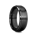 REVOLVE Black Tungsten Spinner Ring, Brushed Center on Polished Base – Comfort Fit (6mm & 8mm)