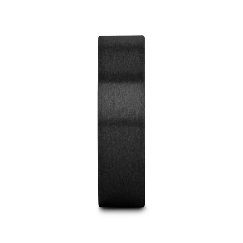 SAN BERNARDINO Brushed Finish Flat Black Titanium Men’s Wedding Band - 6mm & 8mm