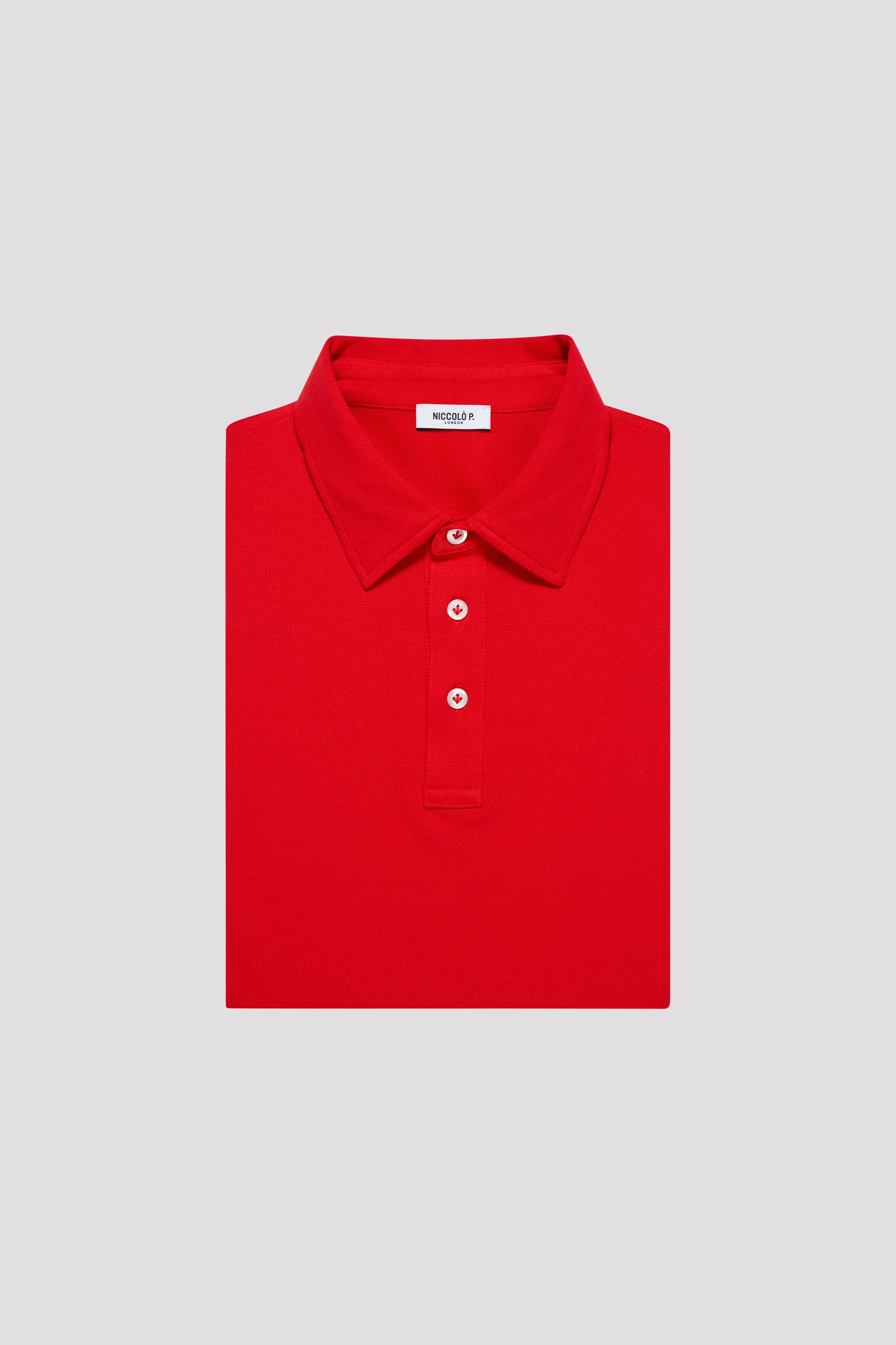 Crimson Red Polo Shirt in Sea Island Cotton