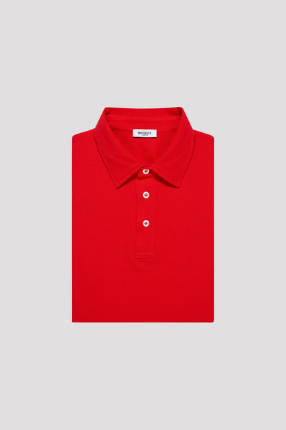 Crimson Red Polo Shirt in Sea Island Cotton