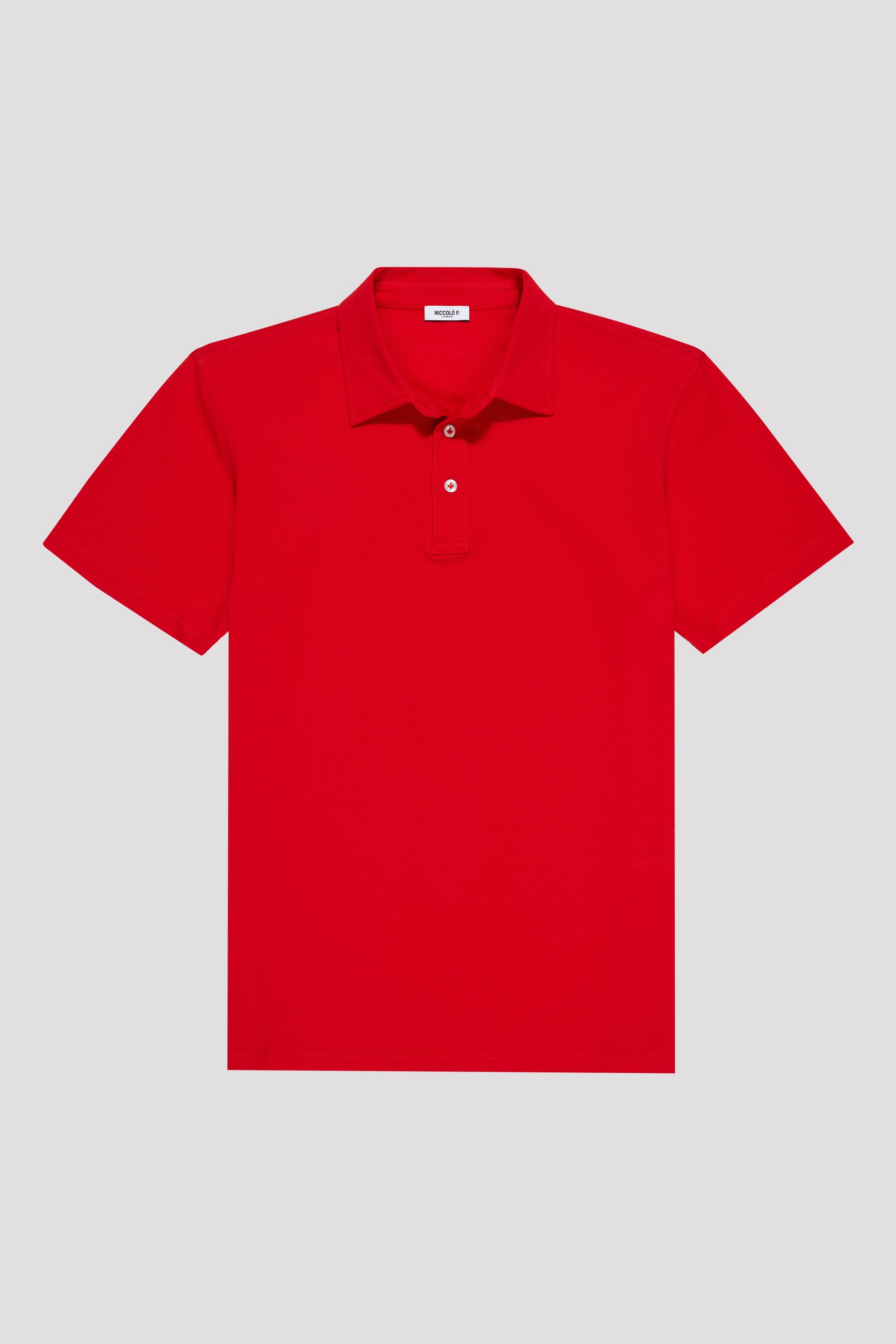 Crimson Red Polo Shirt in Sea Island Cotton