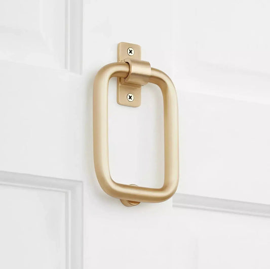 Minimalist Ring Door Knocker | Squared Ring Door Knocker | Handcrafted Modern Design for Stylish Entryways - Modern Door Knocker